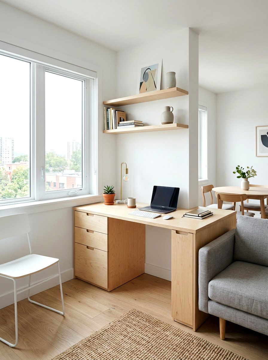 Built In Desk For Small Apartment - 30 cloffice apartment ideas
