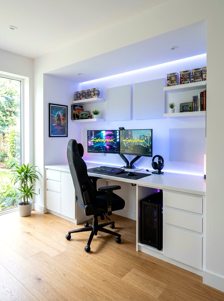 Built In Desk Gaming Nook - 30 gaming teen nook ideas