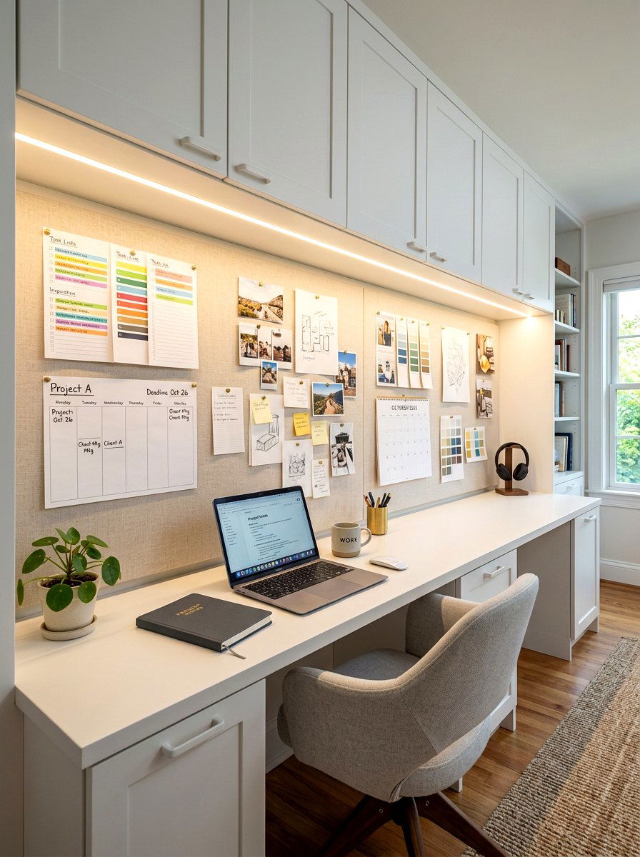 Built In Desk Pinboard - 30 office pinboard ideas