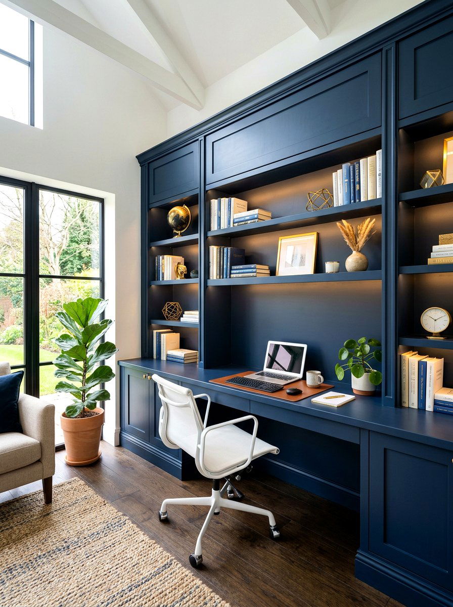 Built In Desk Shelving - 30 home office ideas