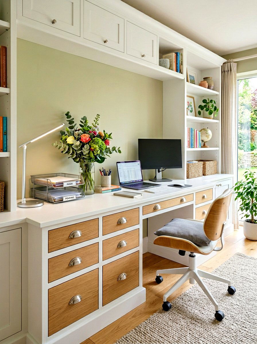 Built In Desk With Drawers - 30 office built in desk ideas