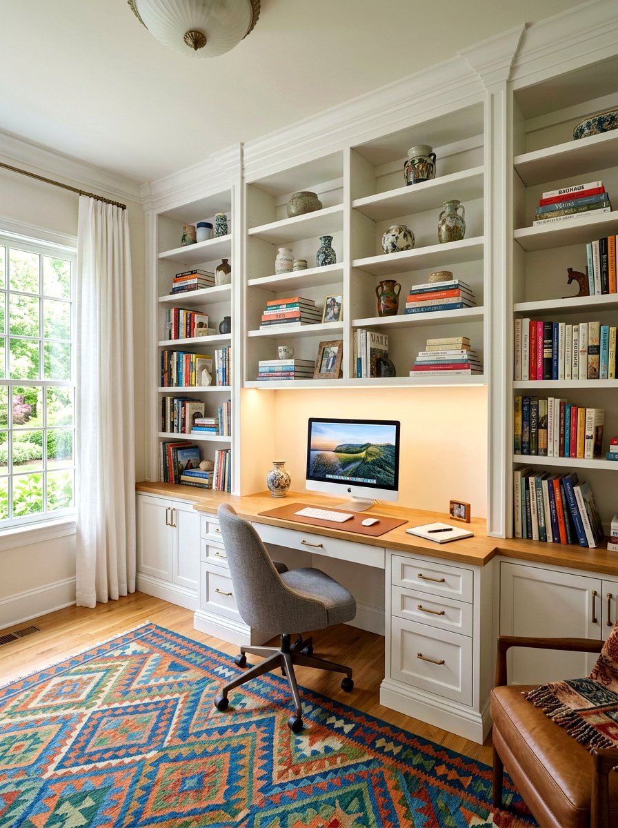 Built In Desk With Shelving - 30 office built in desk ideas