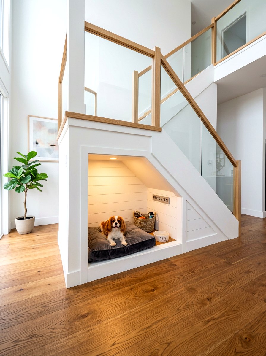 Built In Dog Bed Under Stairs - 30 pet bed nook ideas