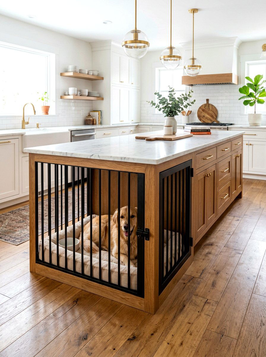 Built In Dog Crate - 30 dog room ideas