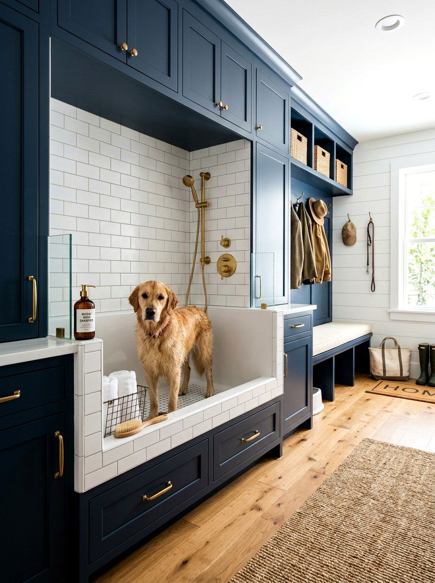Built In Dog Wash - 30 mudroom pet station ideas