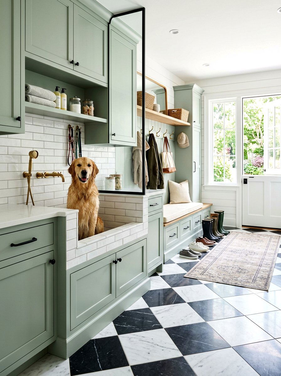 Built In Dog Wash - 30 entryway pet station ideas