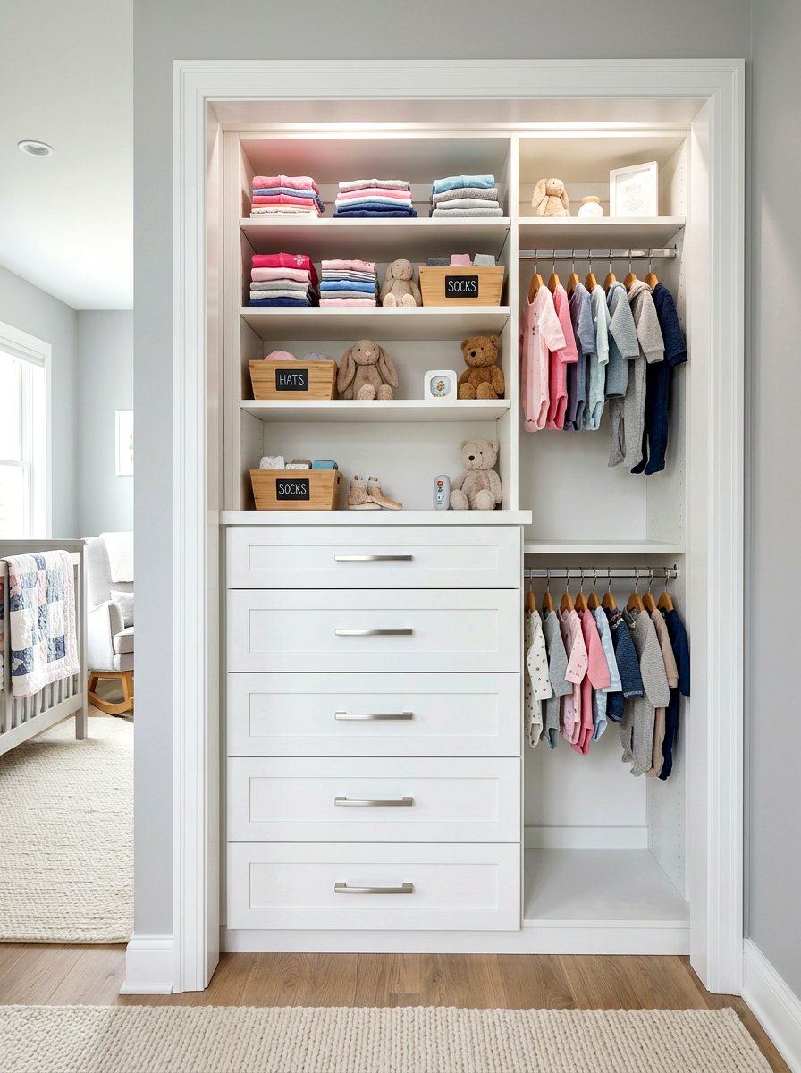 Built In Drawers - 30 nursery closet organization ideas