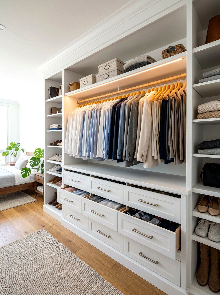 Built In Drawers - 30 organizing small closets ideas