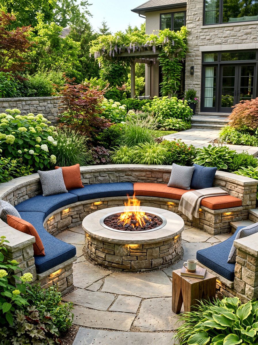 Built In Fire Pit - 30 cozy fire pit ideas
