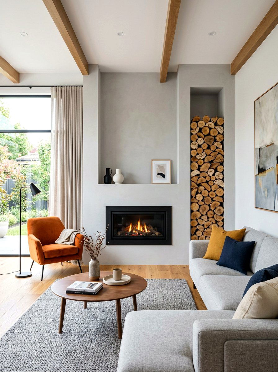 Built In Fireplace Nook - 30 firewood storage wall ideas
