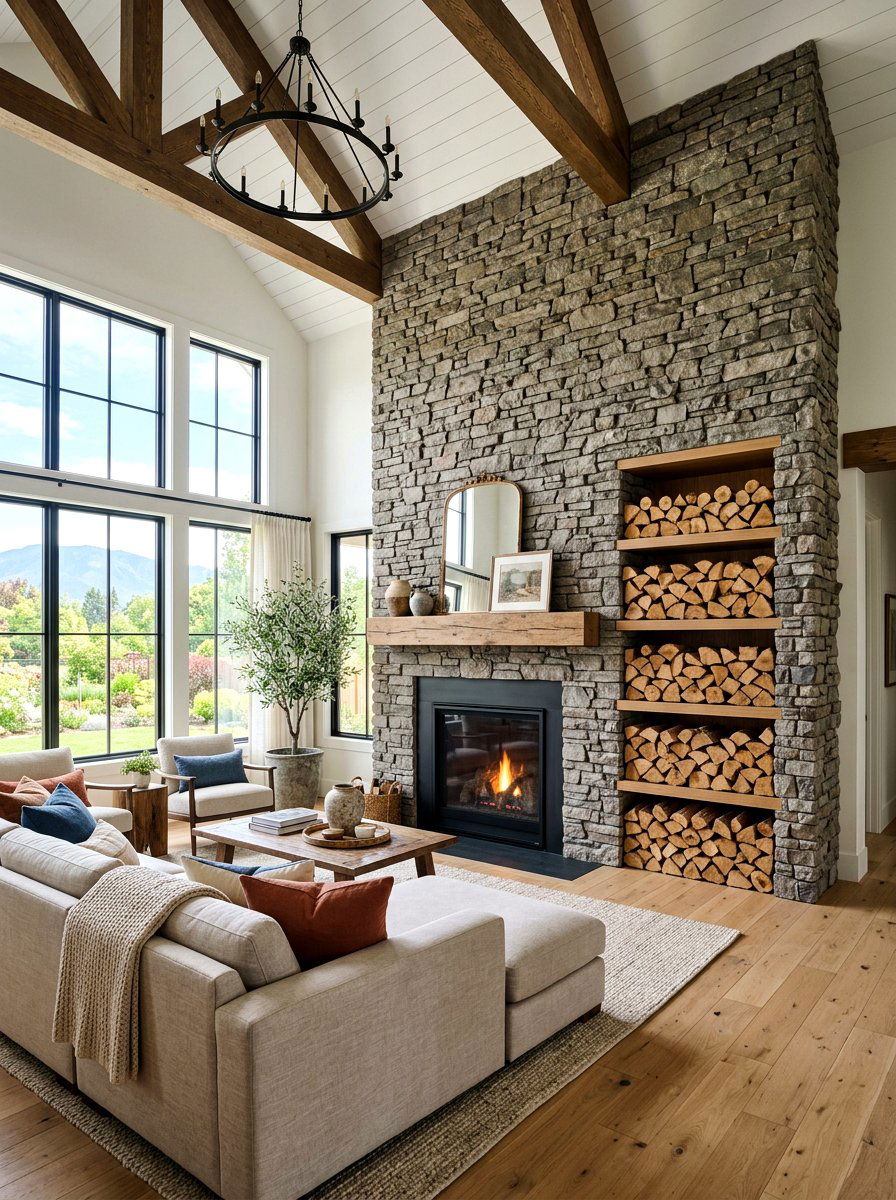 Built In Fireplace Storage - 30 firewood rack ideas