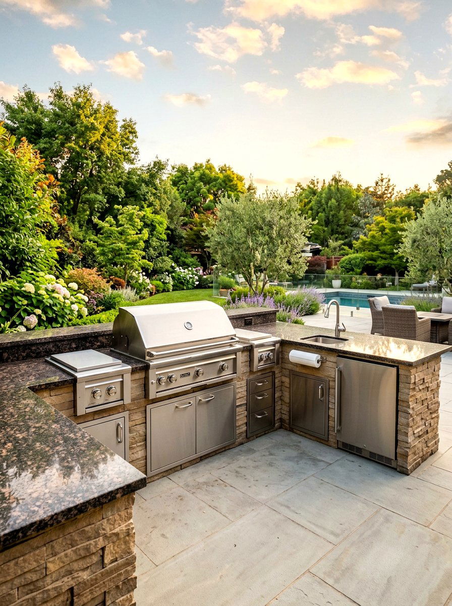 Built In Gas Grill Outdoor Kitchen - 30 grill patio layout ideas