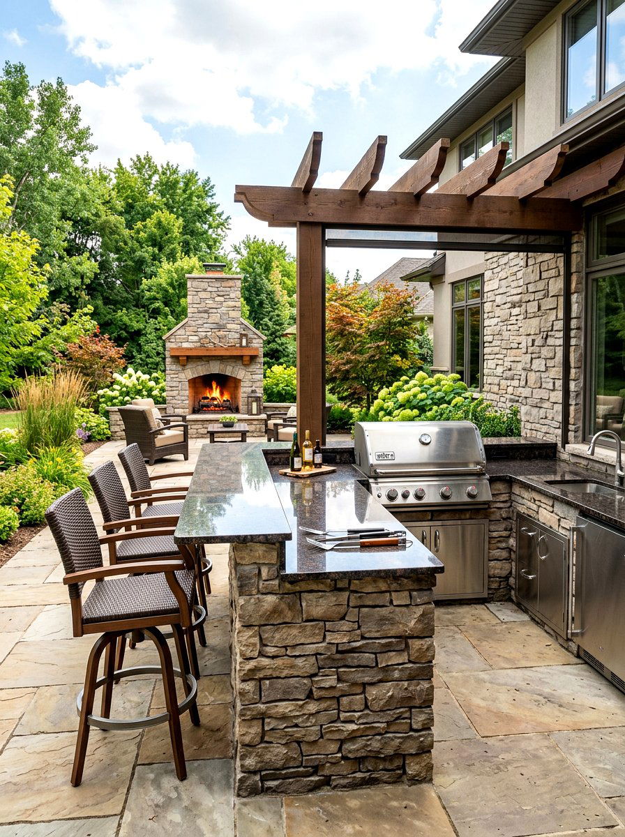 Built In Grill Bar - 30 outdoor bar ideas