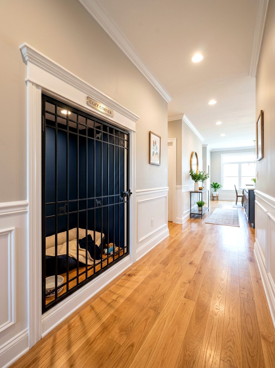Built In Hallway Kennel - 30 indoor dog crate ideas
