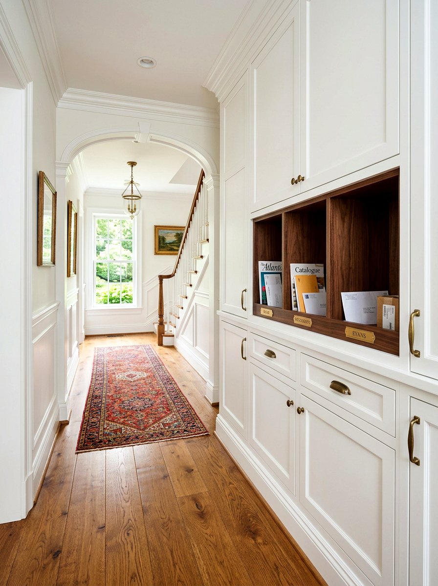 Built In Hallway Mail Cubby - 30 mail organization ideas