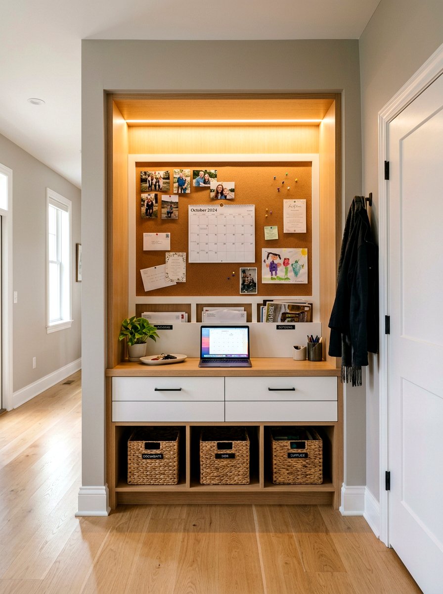 Built In Hallway Station - 30 family message center ideas