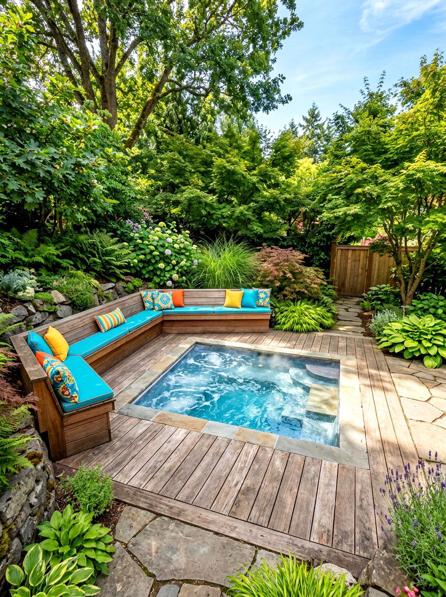 Built In Hot Tub Seating - 30 hot tub deck ideas
