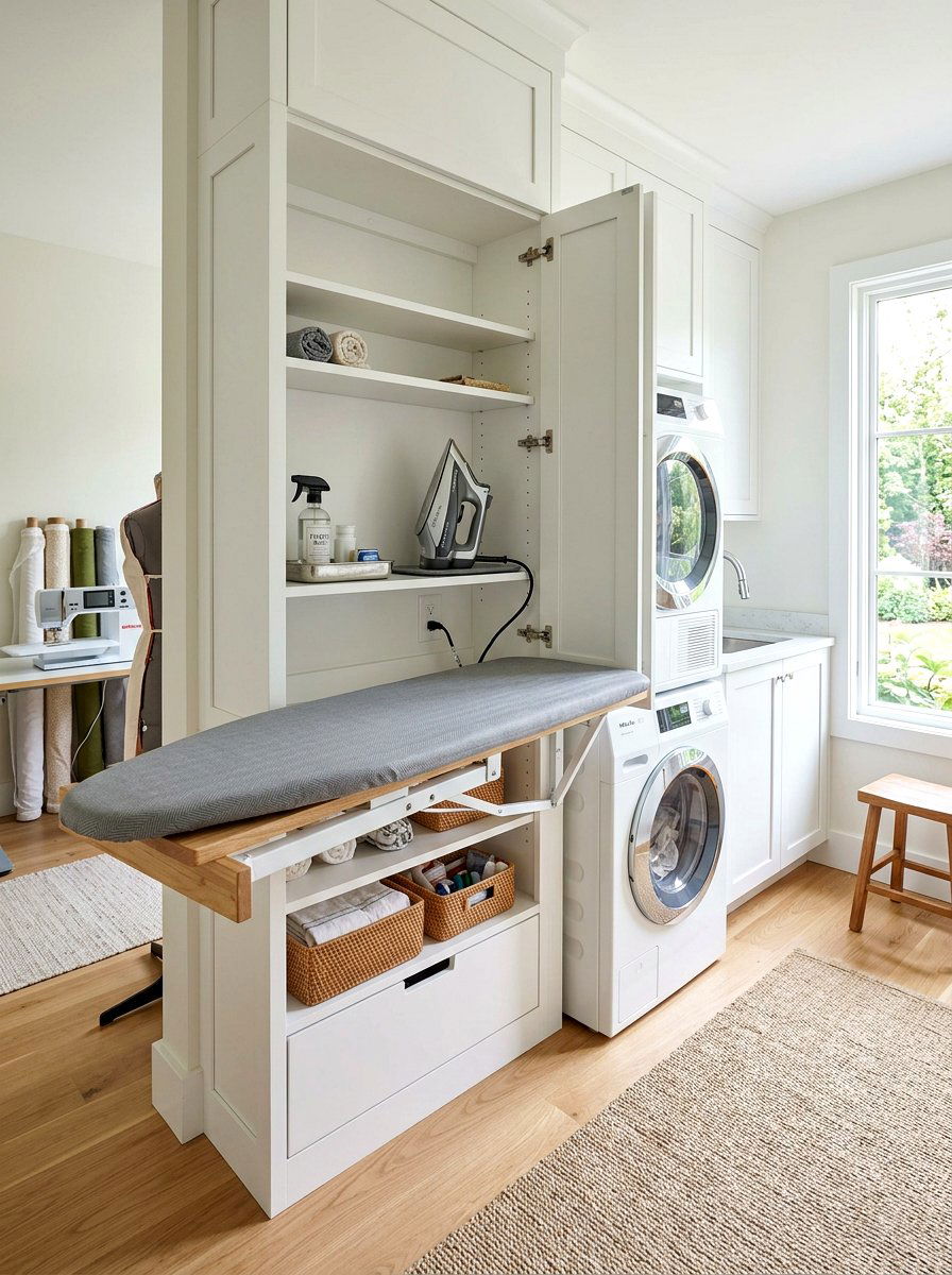 Built In Ironing Station - 30 sewing room ideas