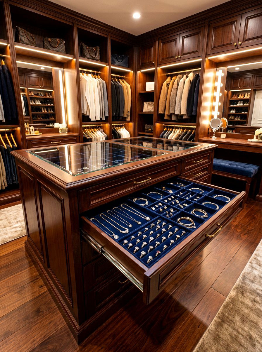 Built In Jewelry Drawer - 30 closet island storage ideas