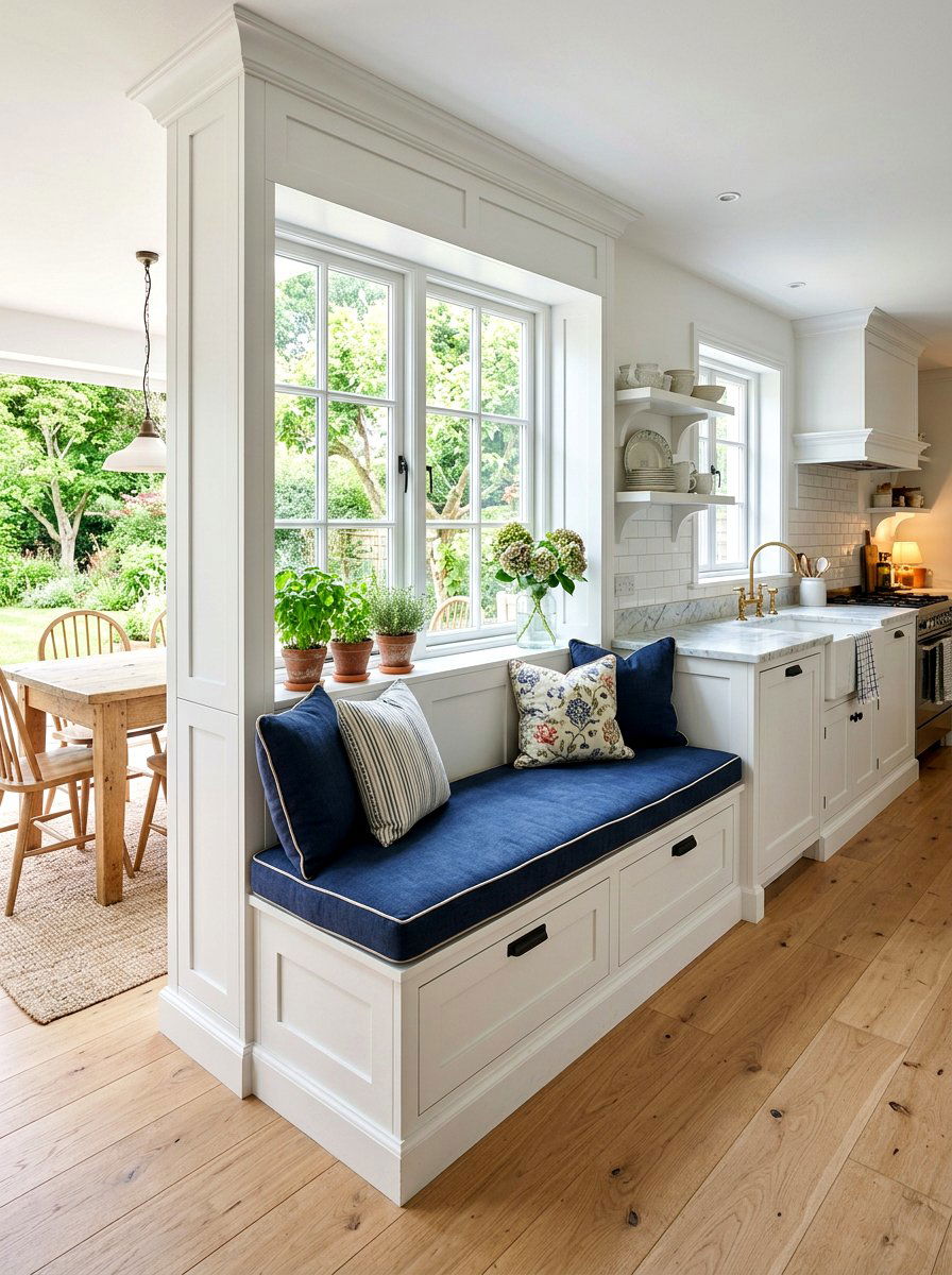 Built In Kitchen Bench - 30 cozy kitchen window seat ideas