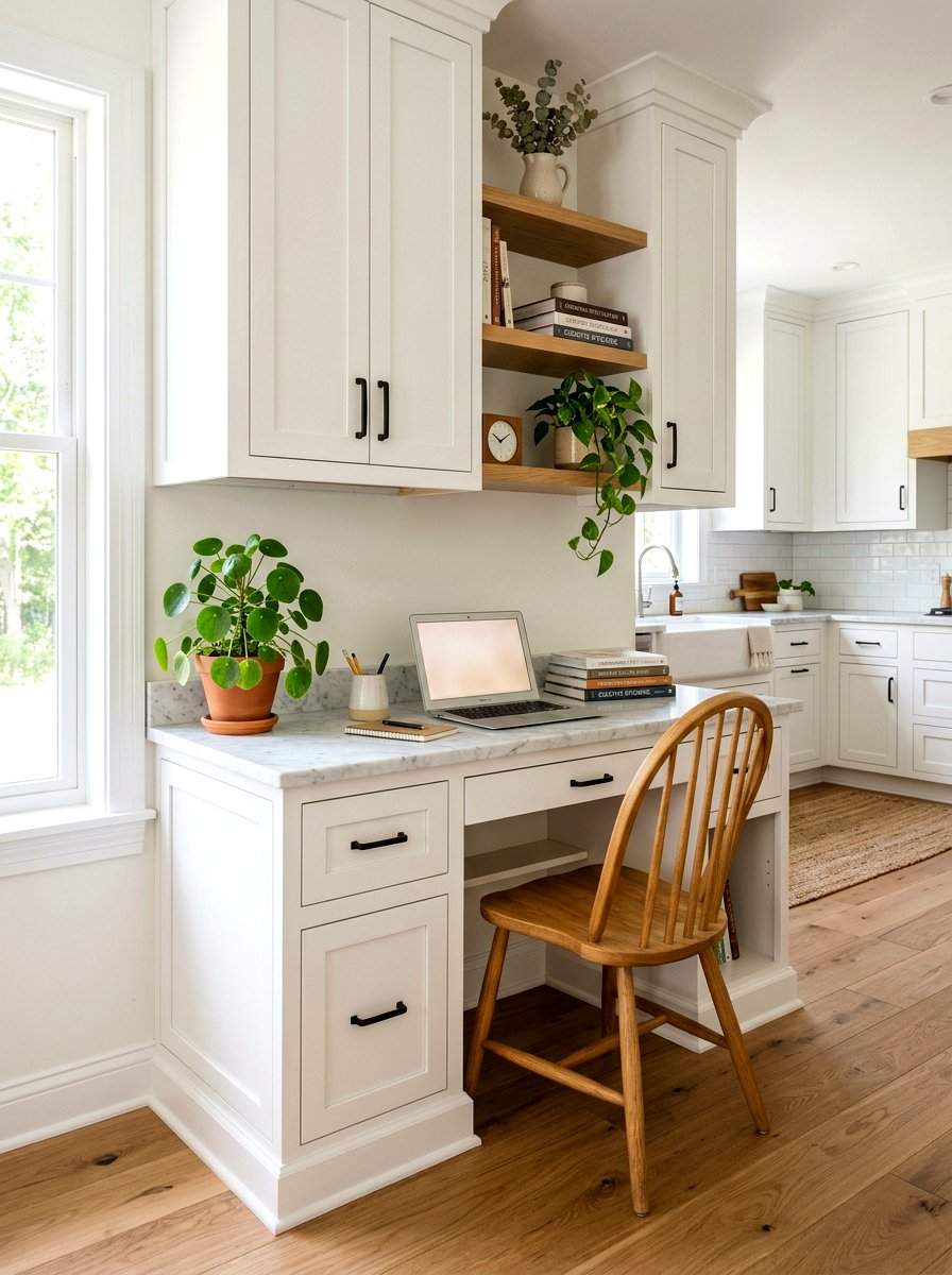 Built In Kitchen Desk - 30 homework station kitchen ideas