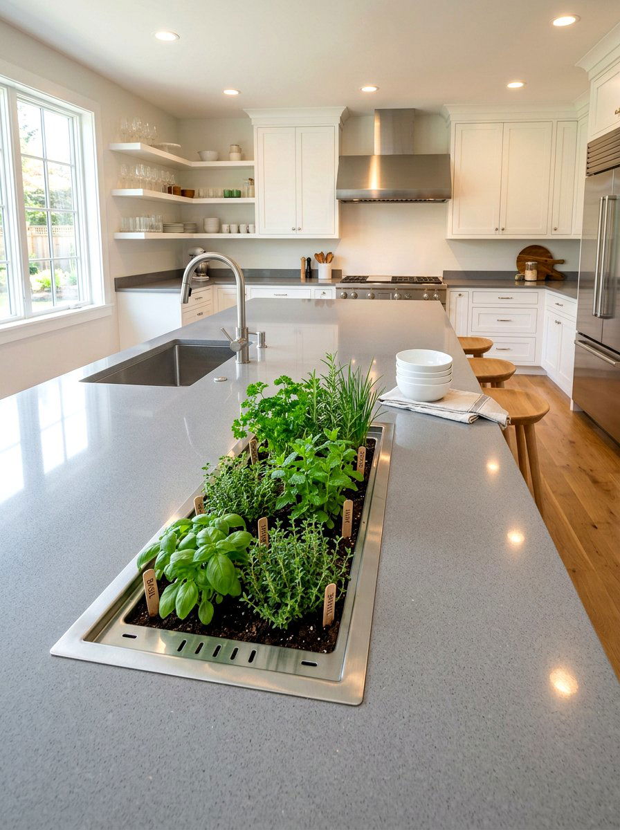 Built In Kitchen Herb Trough - 30 herb garden corner ideas