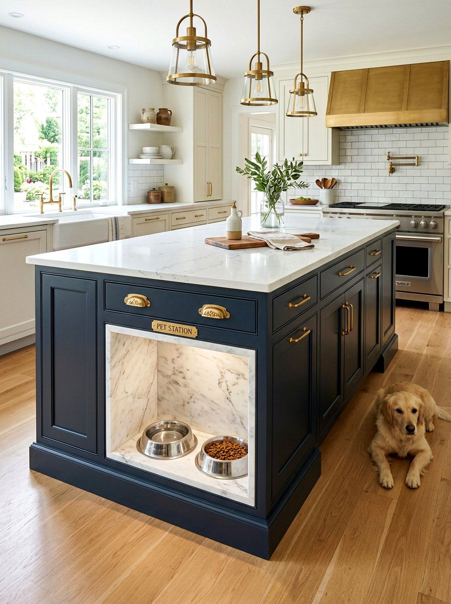Built In Kitchen Island Dog Bowl - 30 aesthetic pet station kitchen ideas