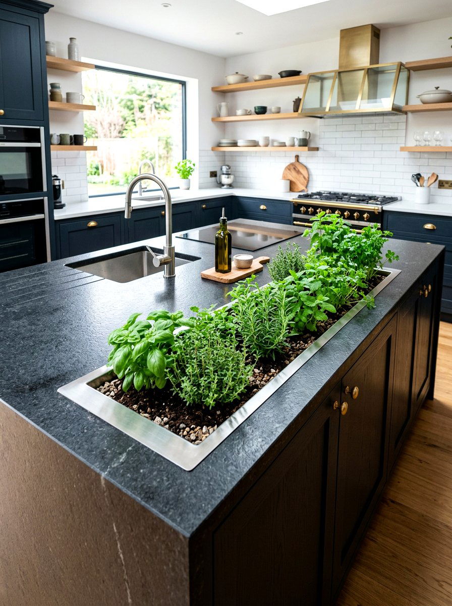 Built In Kitchen Island Herb Planter - 30 modern herb garden ideas