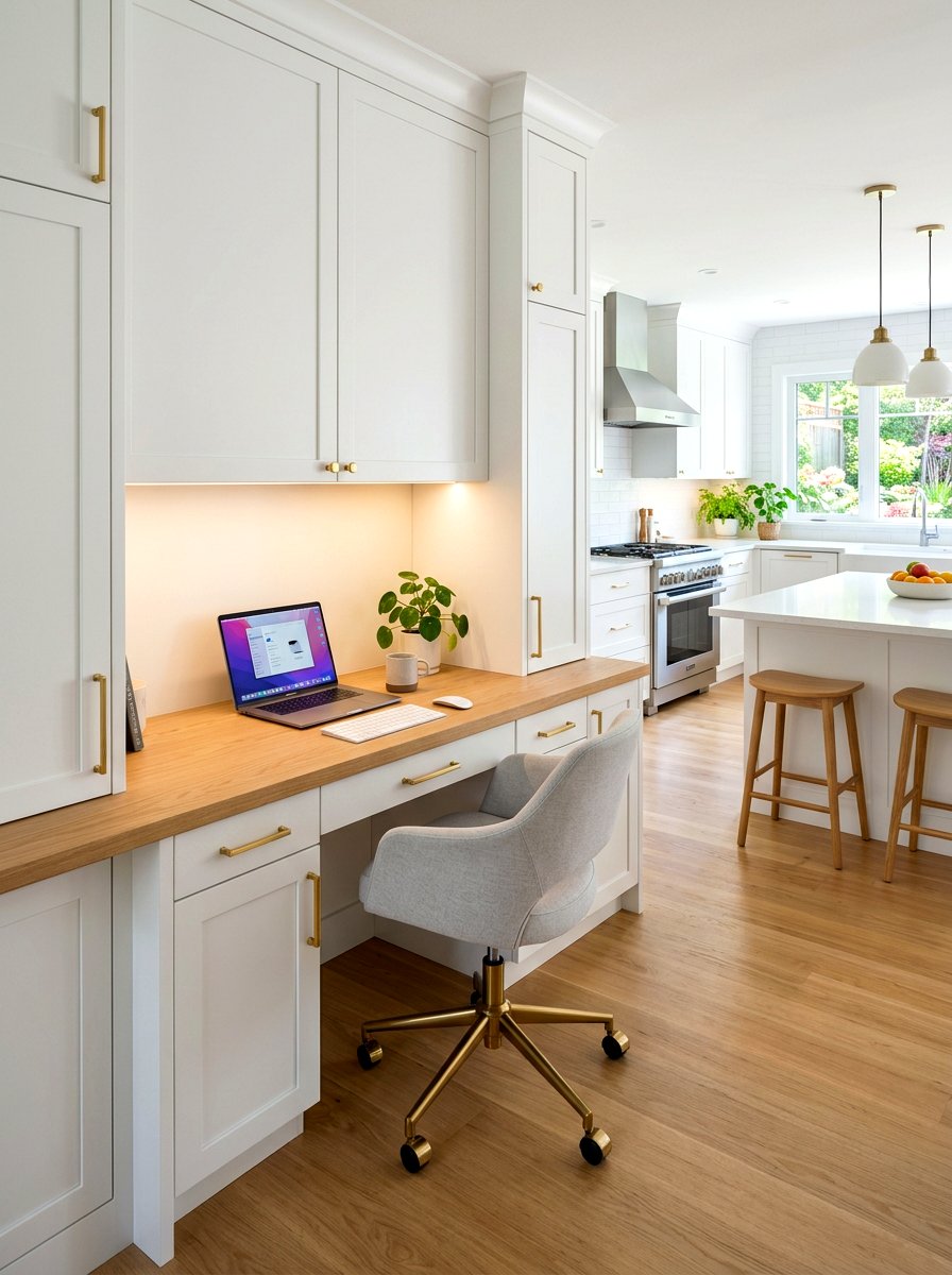 Built In Kitchen Workstation - 30 kitchen desk nook ideas