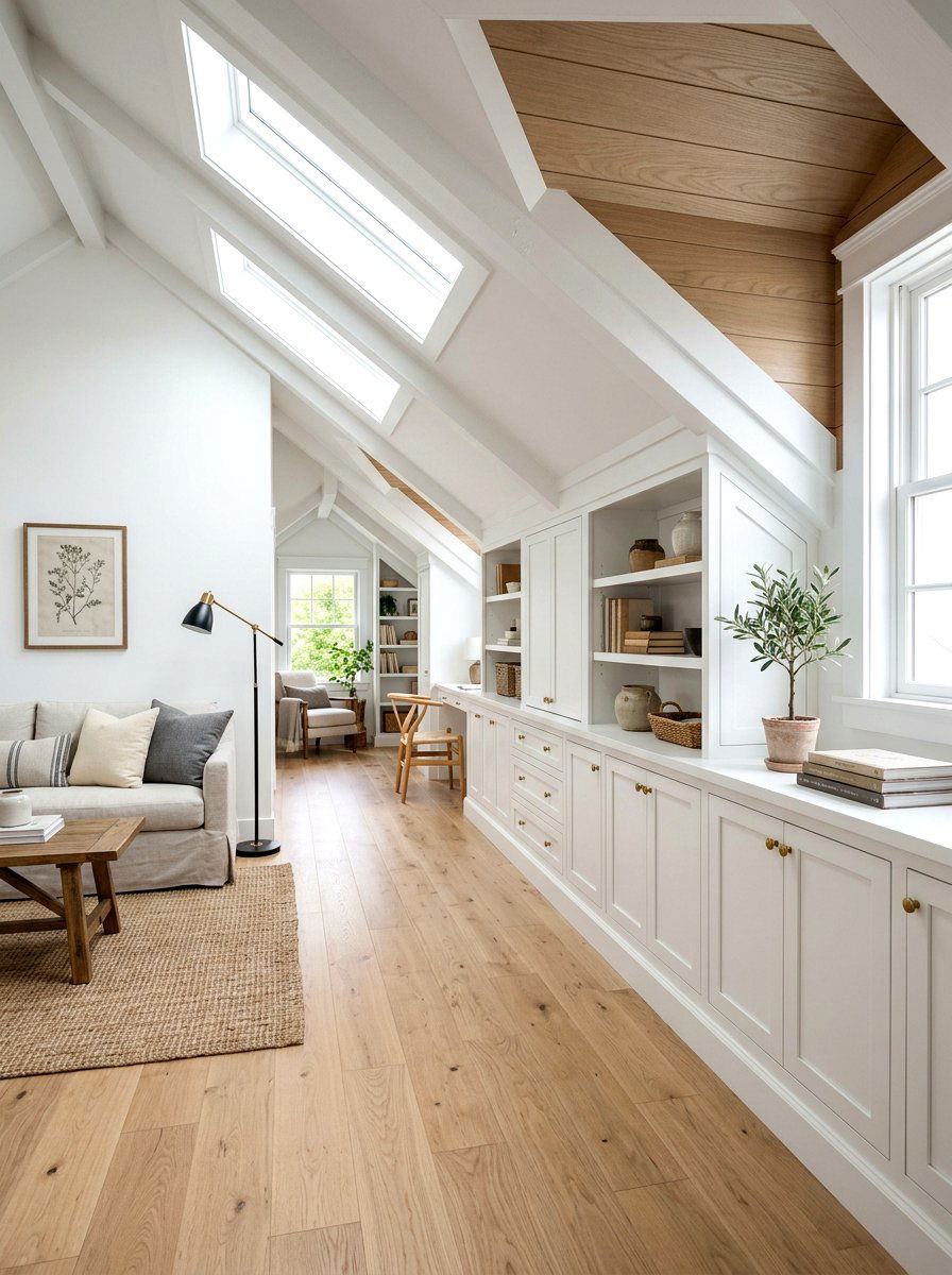 Built In Knee Wall Cabinet - 30 attic storage ideas