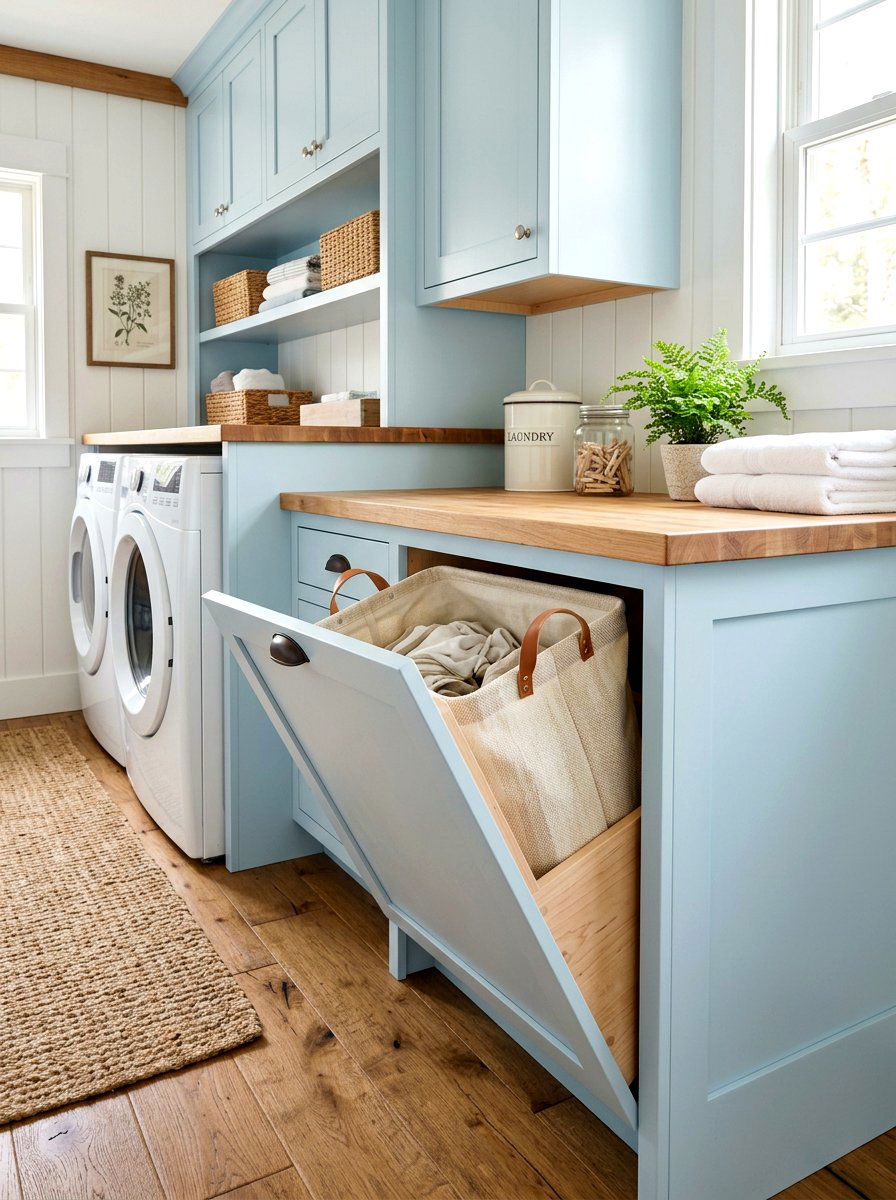 Built In Laundry Hamper - 30 organizing a walk in closet ideas