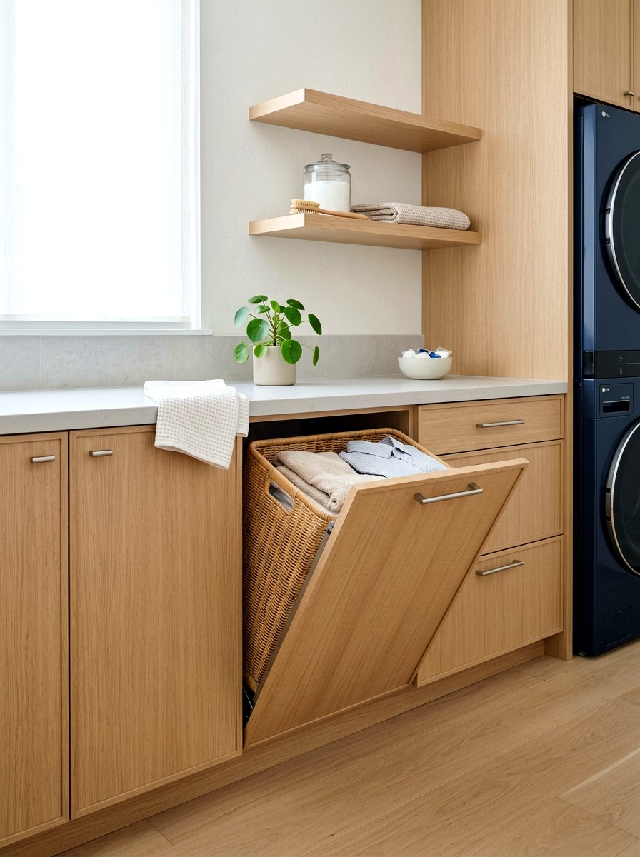 Built In Laundry Hamper Cabinet - 30 laundry room cabinet ideas