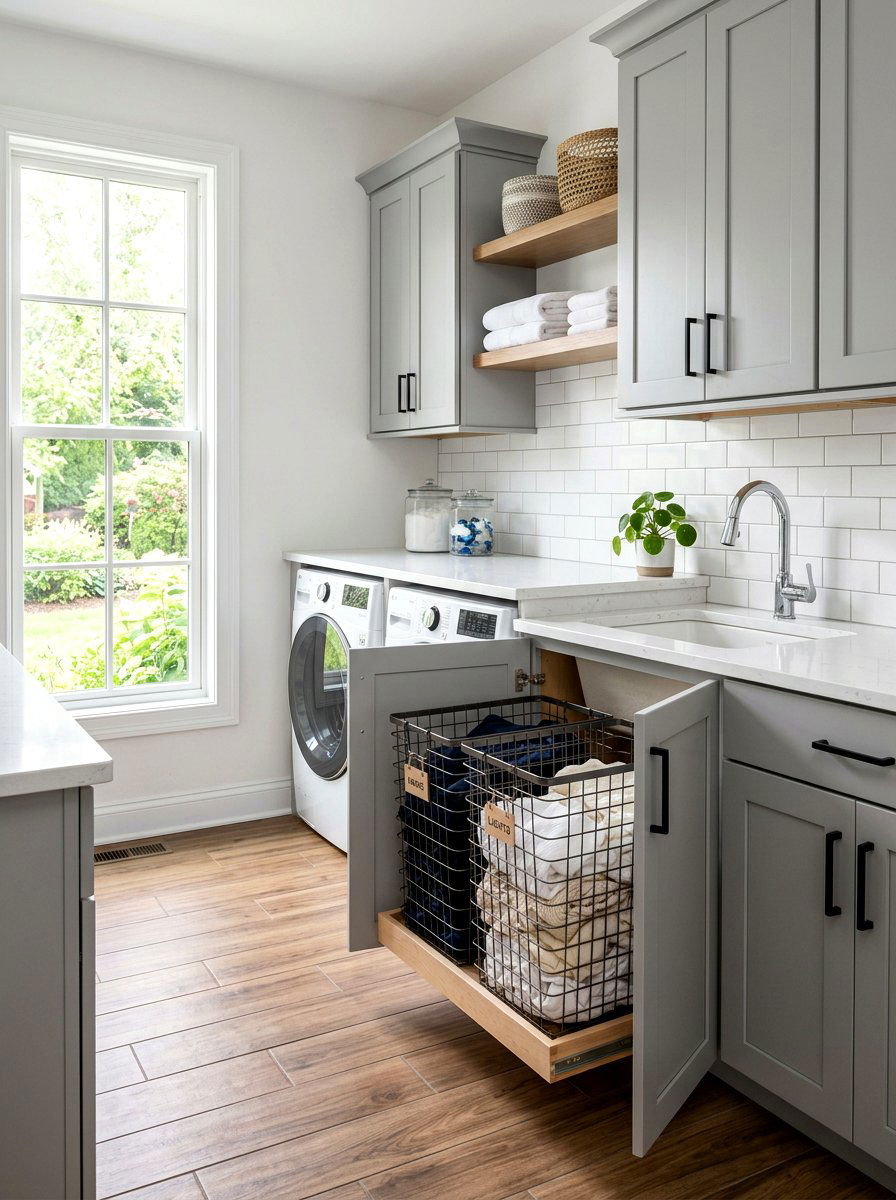 Built In Laundry Hamper - 30 laundry sorting station ideas