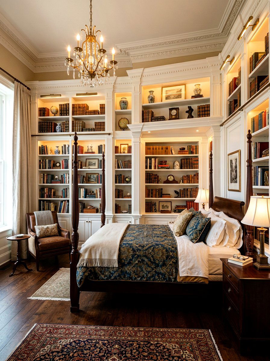 Built In Library - 30 traditional bedroom ideas