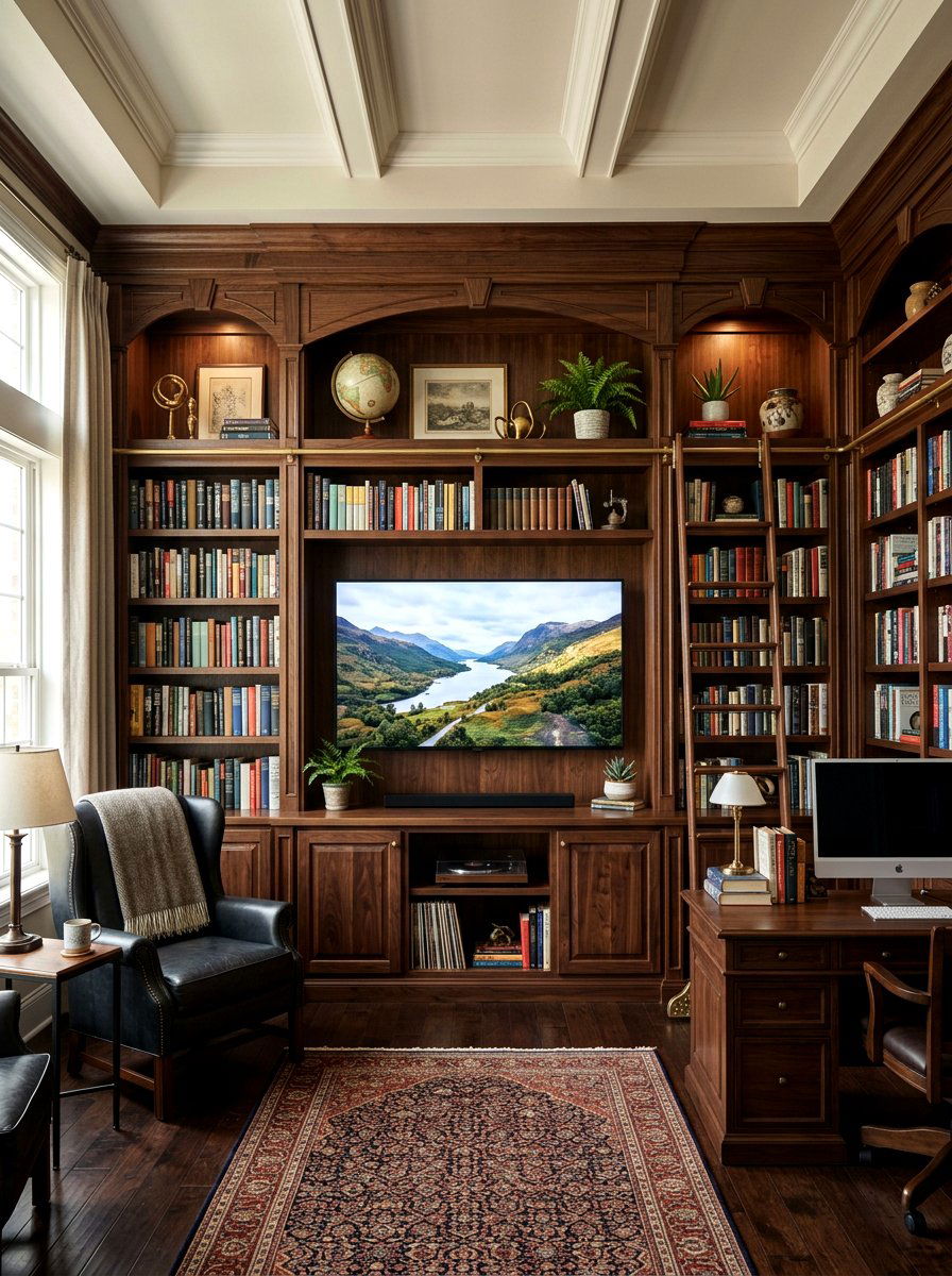 Built In Library Media Center - 30 TV over console ideas