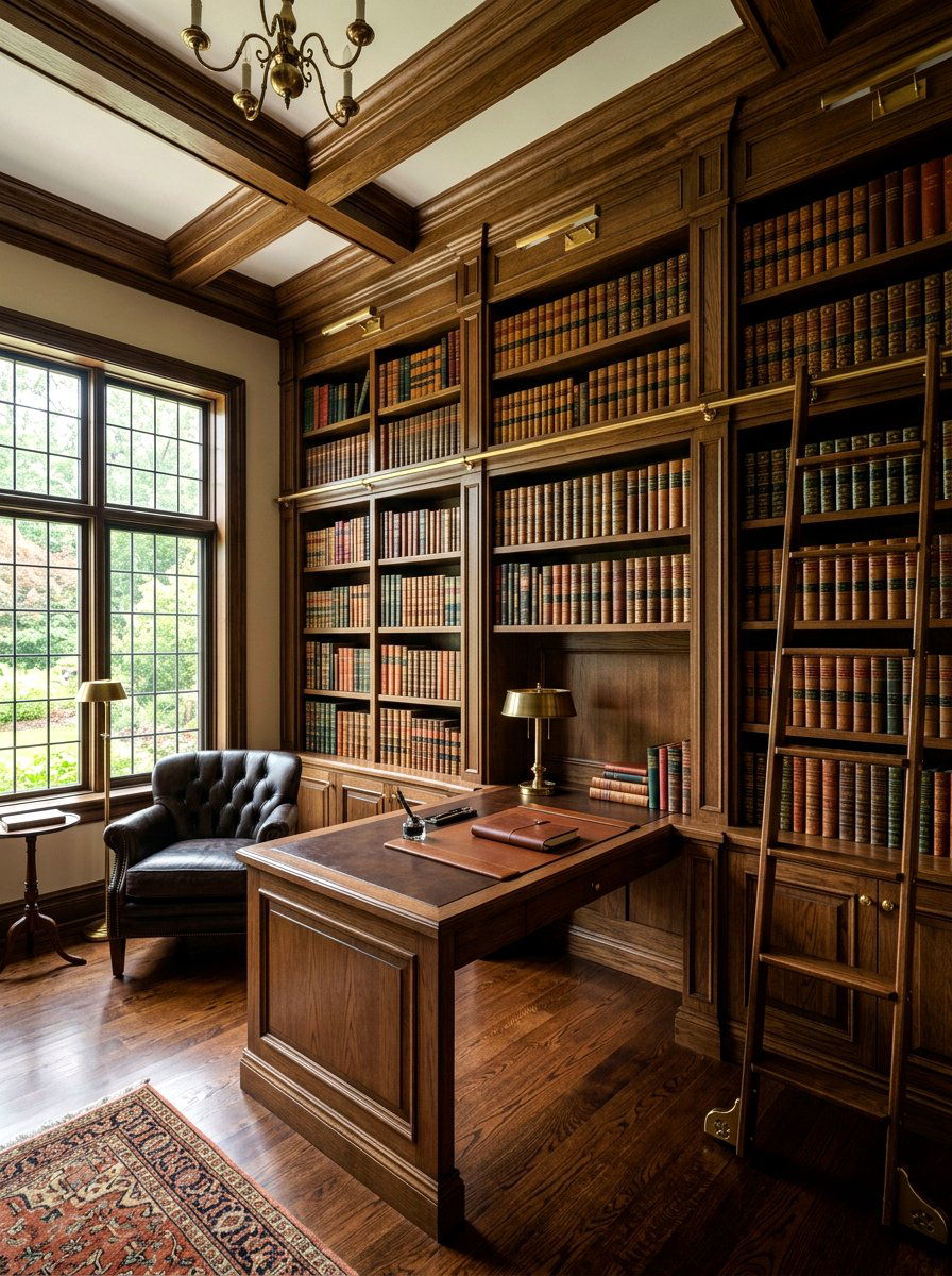 Built In Library Wall - 30 archive room office ideas