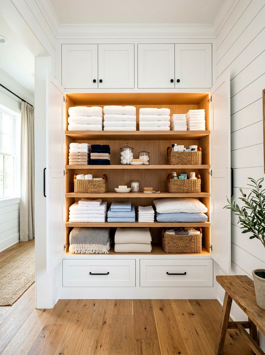 Built In Linen Closet - 30 hallway linen closet ideas