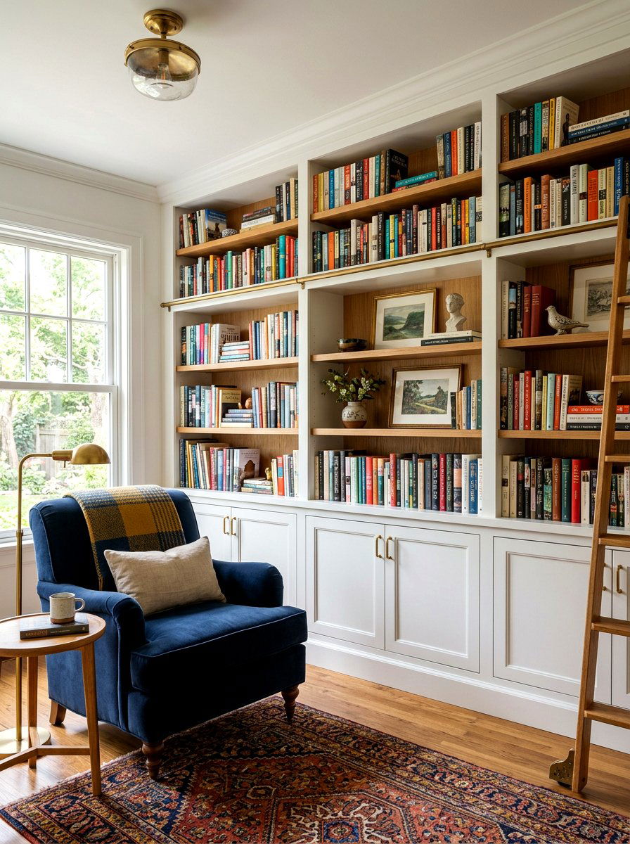 Built In Living Room Bookcase - 30 modern farmhouse decor ideas