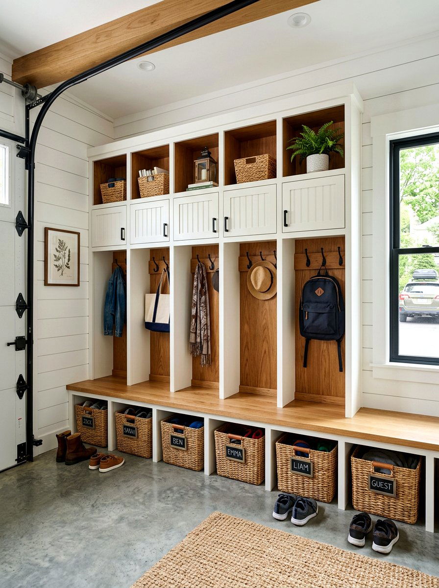 Built In Locker Storage - 30 garage mudroom ideas