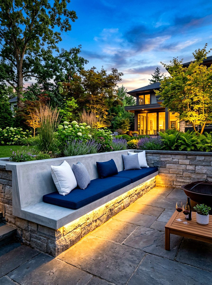 Built In Masonry Seating - 30 resort patio lounge ideas
