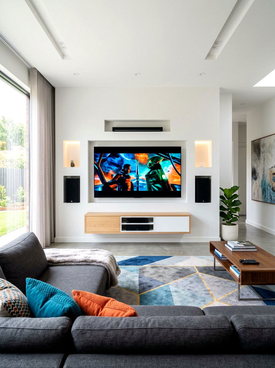 Built In Media Niche - 30 plaster wall niche ideas
