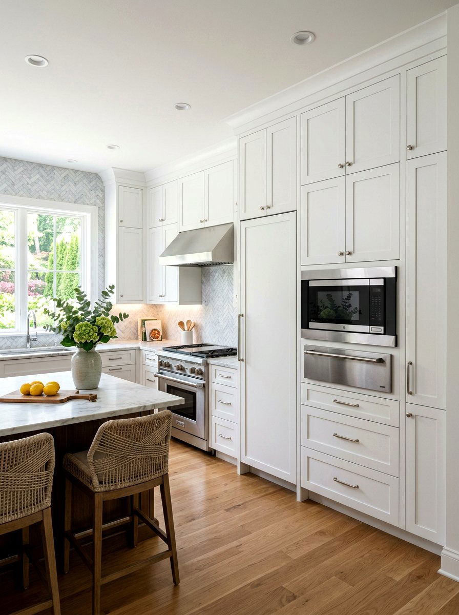 Built In Microwave Cabinet - 30 floor to ceiling kitchen cabinets ideas