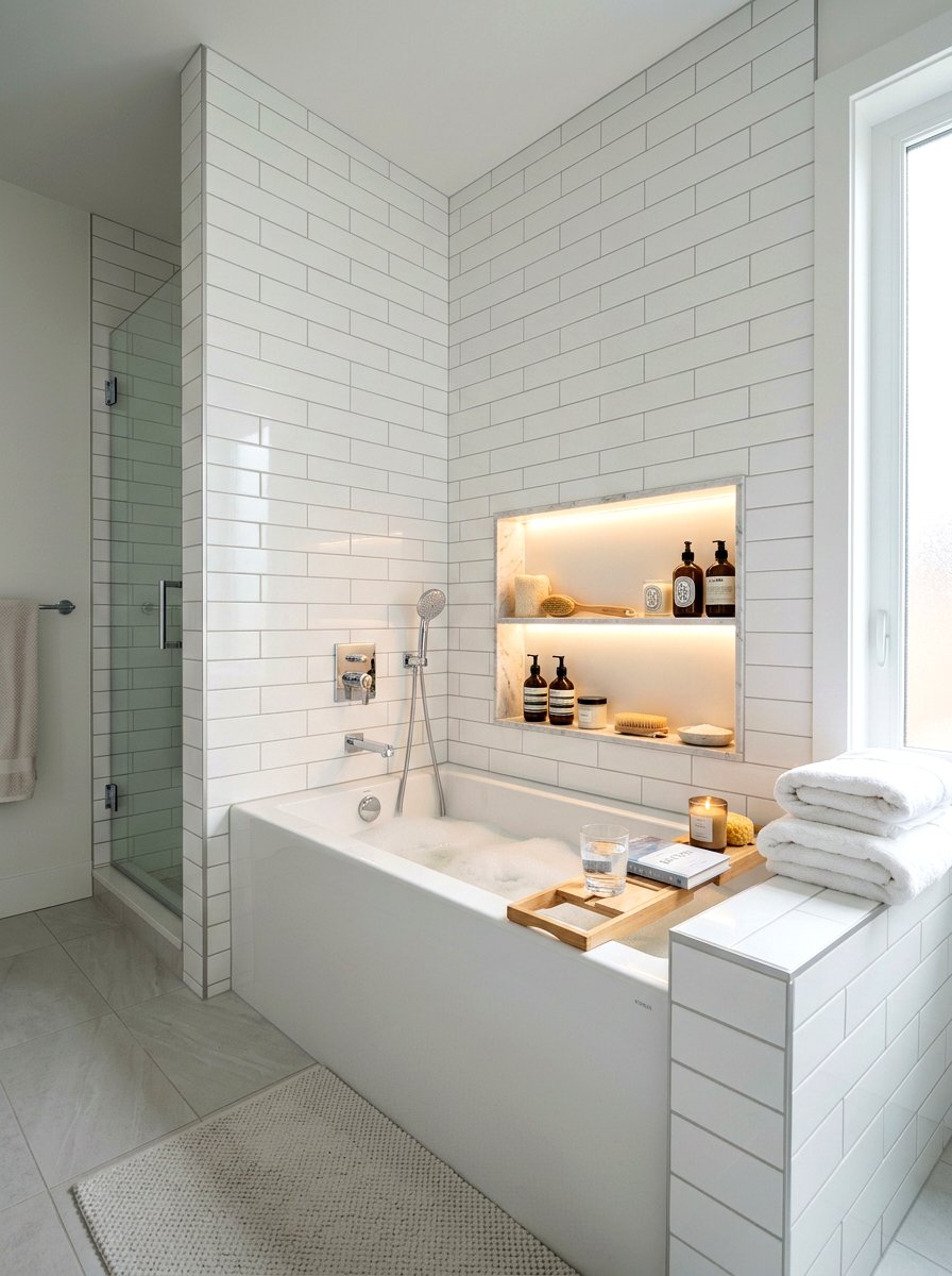 Built In Niche Corner Tub - 30 freestanding tub corner ideas