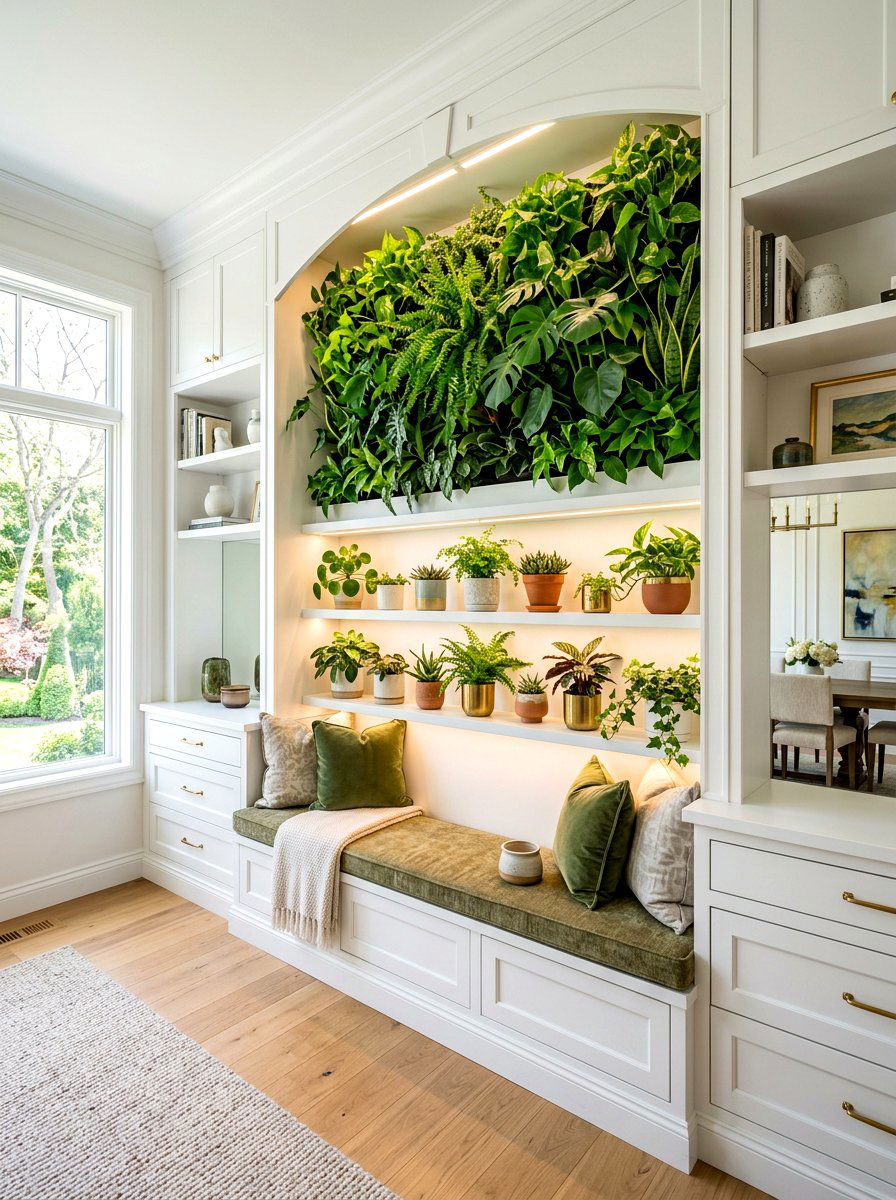 Built In Nook Plant Shelf - 30 bedroom plant shelf ideas