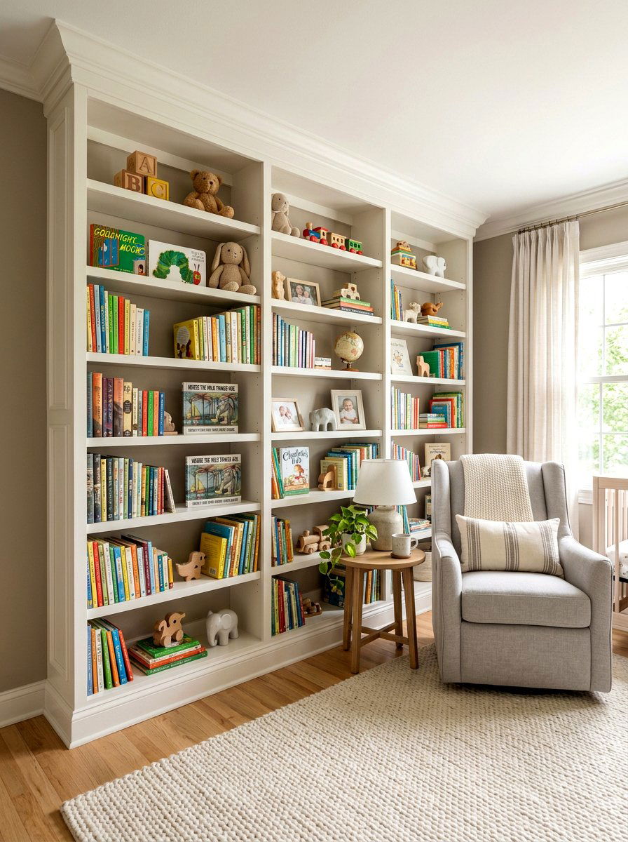 Built In Nursery Bookshelves - 30 old money nursery ideas