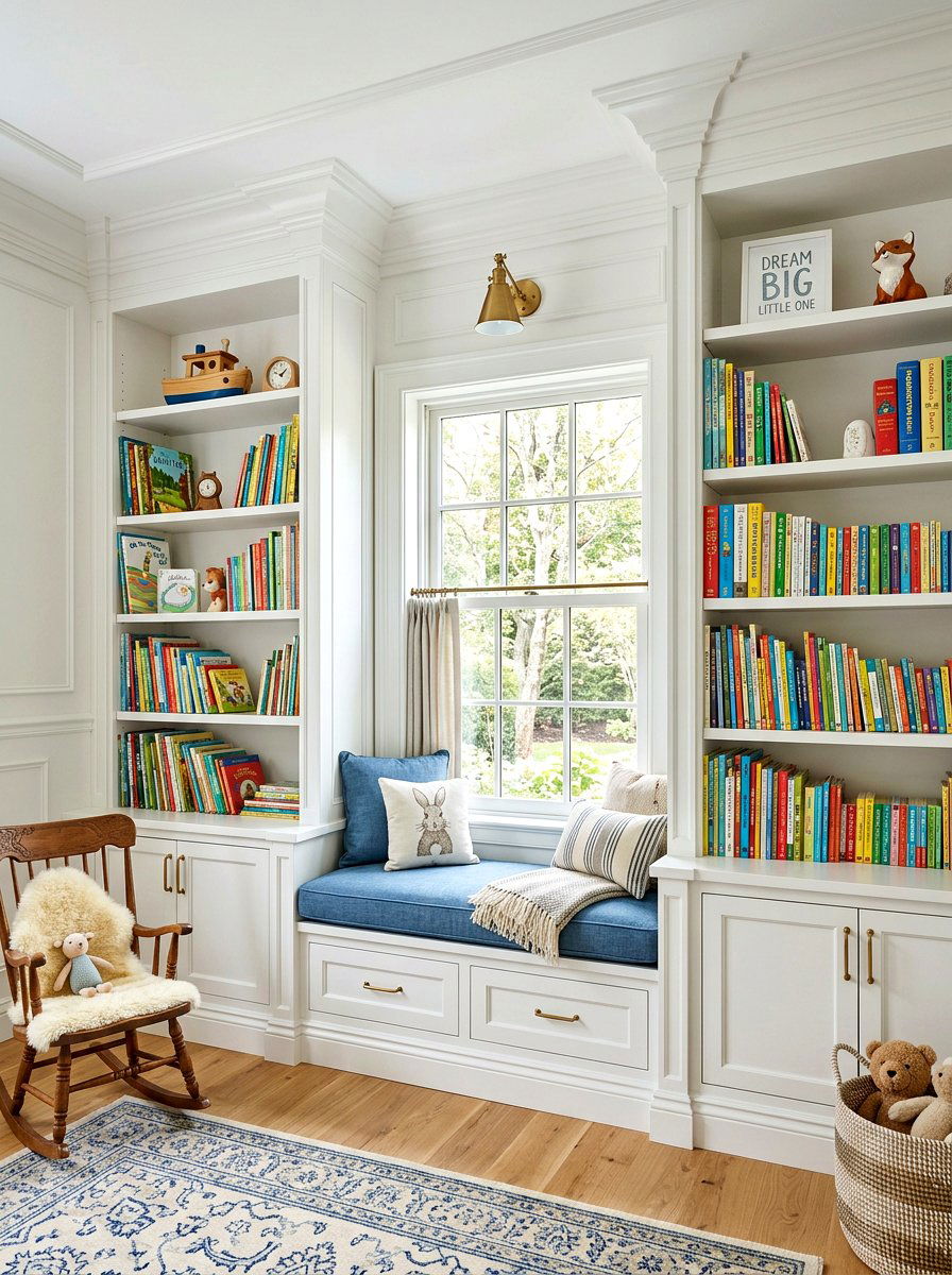 Built In Nursery Bookshelves - 30 nursery library wall ideas