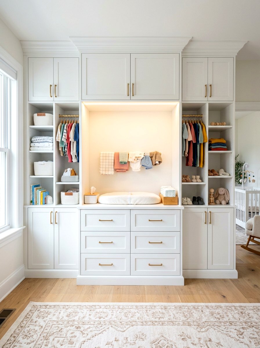 Built In Nursery Closet Station - 30 changing station ideas