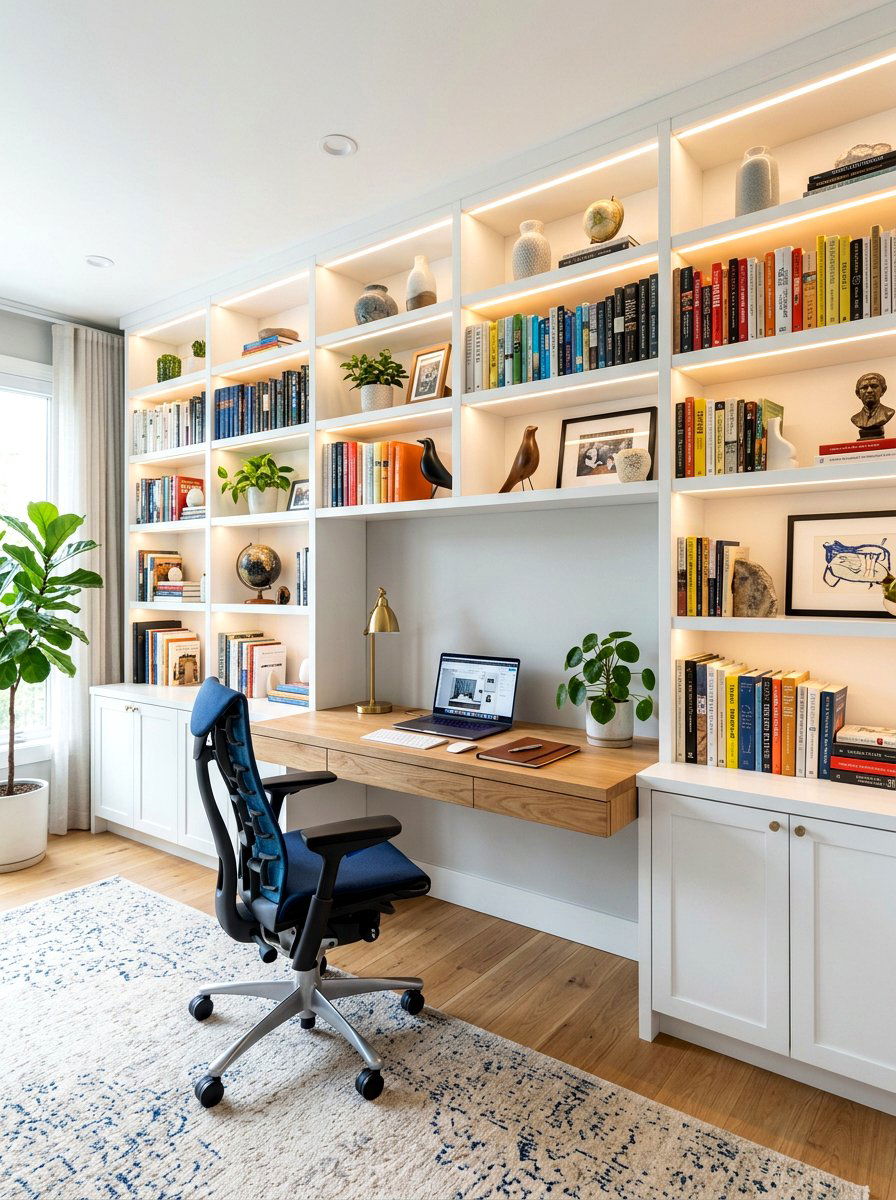 Built In Office Shelving - 30 home office decor ideas