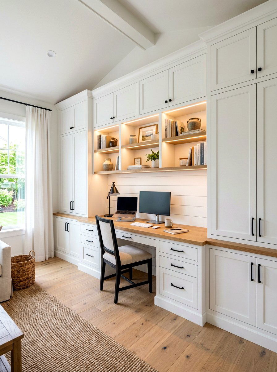 Built In Office - 30 farmhouse home office ideas
