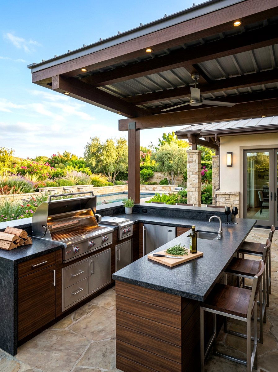 Built In Outdoor Kitchen - 30 modern backyard ideas